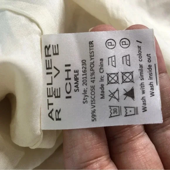 Atelier Rêve Floral Faux Wrap Puff Sleeve Midi Dress Small - Picture 10 of 14